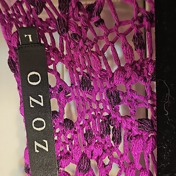 ZOZO Crochet Scoop Neck Sweater Vivid Magenta Size Large NWT - Picture 4 of 6